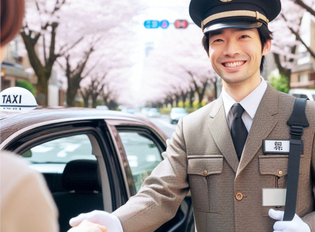 笑顔の新米タクシー運転手