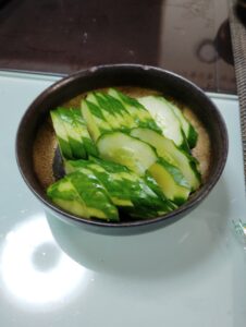 自家製キュウリのぬか漬け。