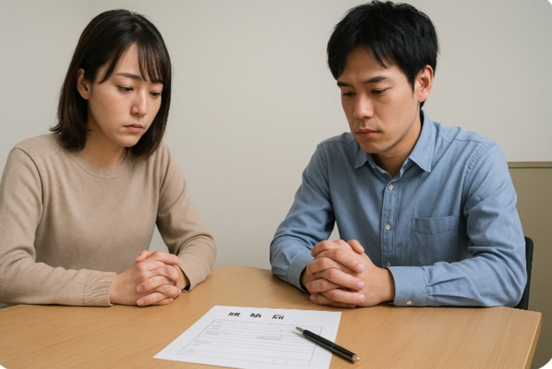 協議離婚をする若いカップル