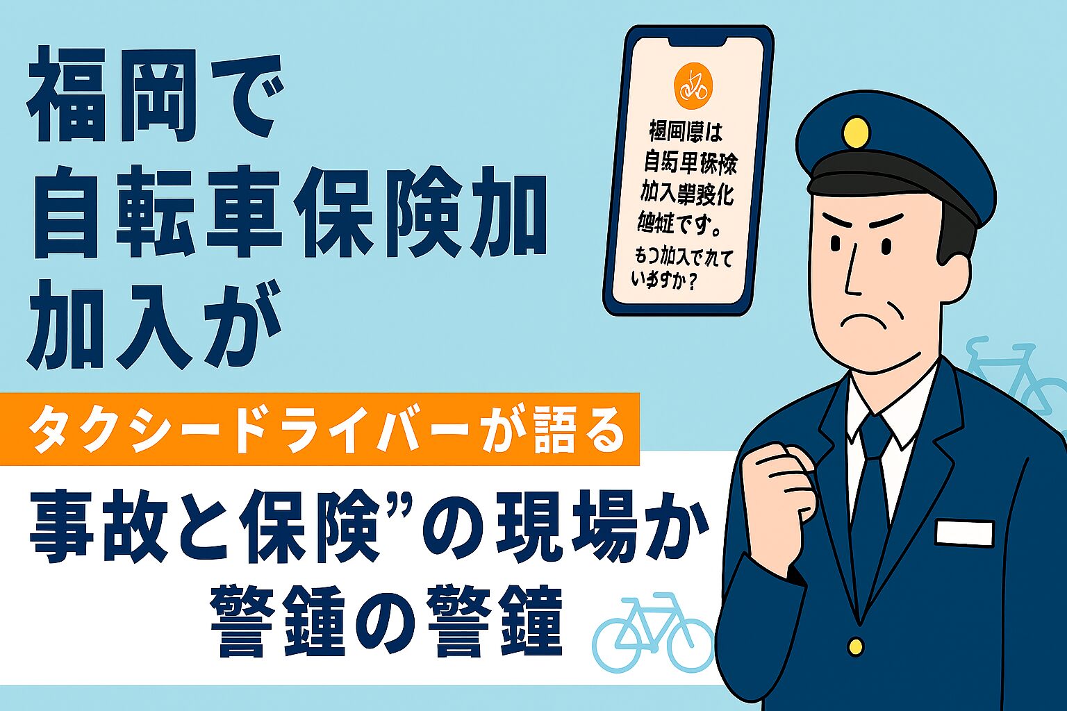 自転車保険の義務化に伴うタクシードライバーの警鐘