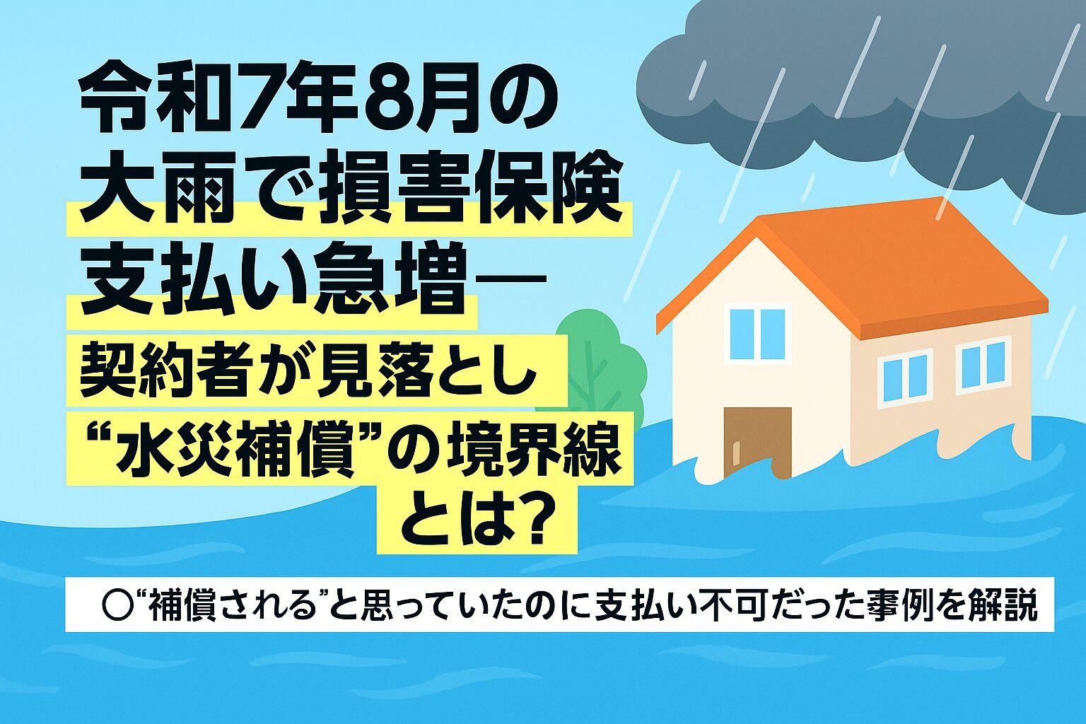豪雨の水災補償の境界線