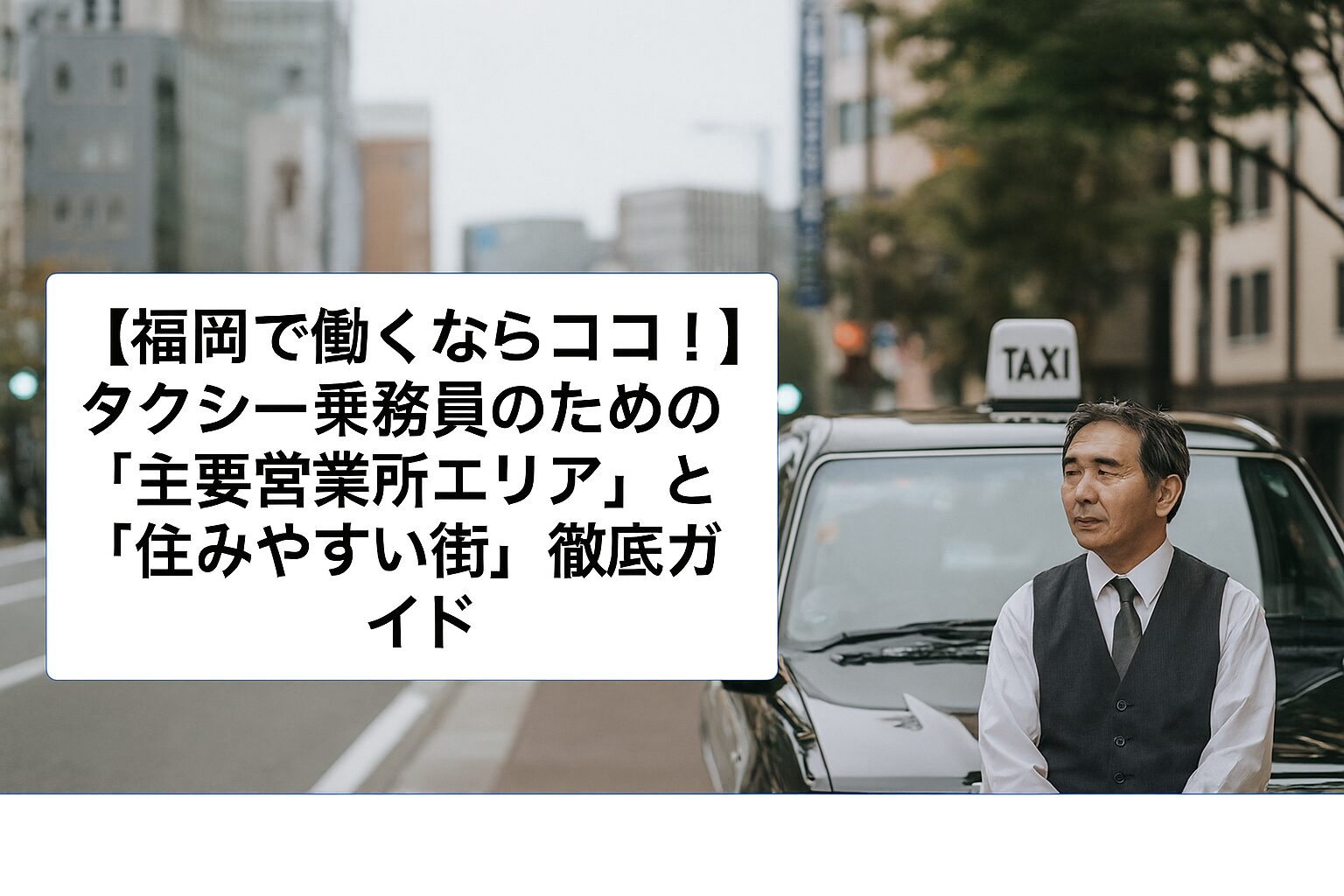 「福岡でタクシーやりながら生活するならここ」情報。