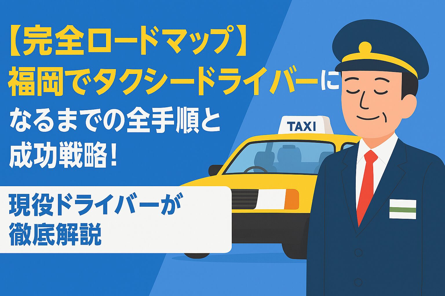 福岡でタクシー乗務員になるまでの完全ロードマップ。