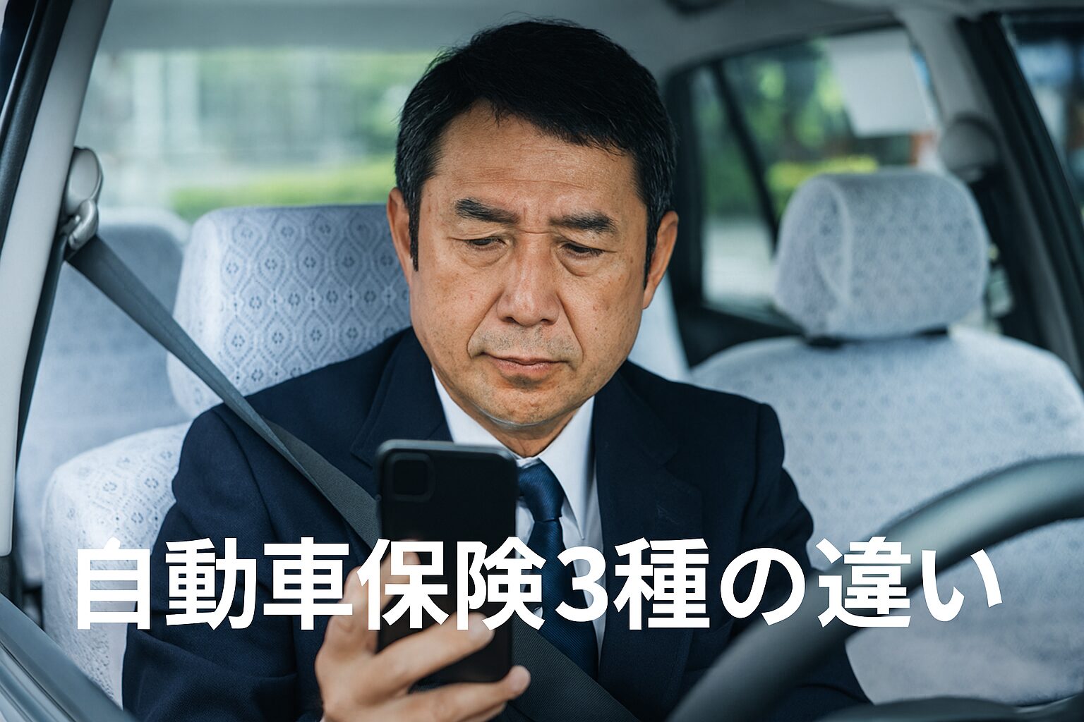 ３種の自動車保険を検討する個人タクシードライバー。