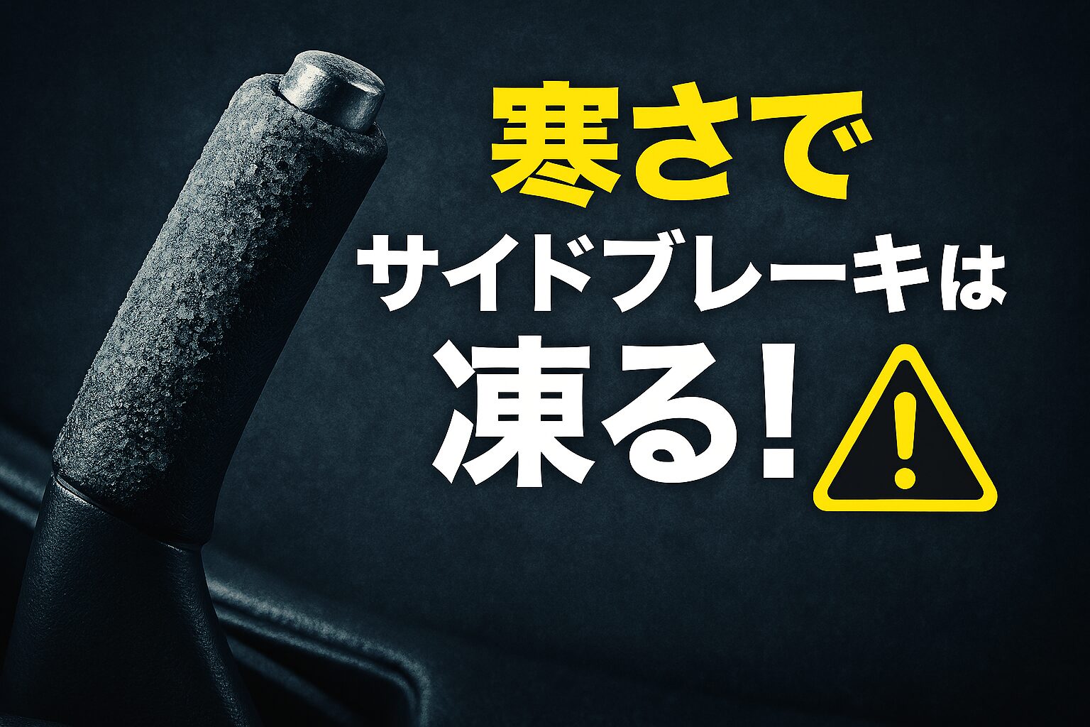 寒さでサイドブレーキは凍る。