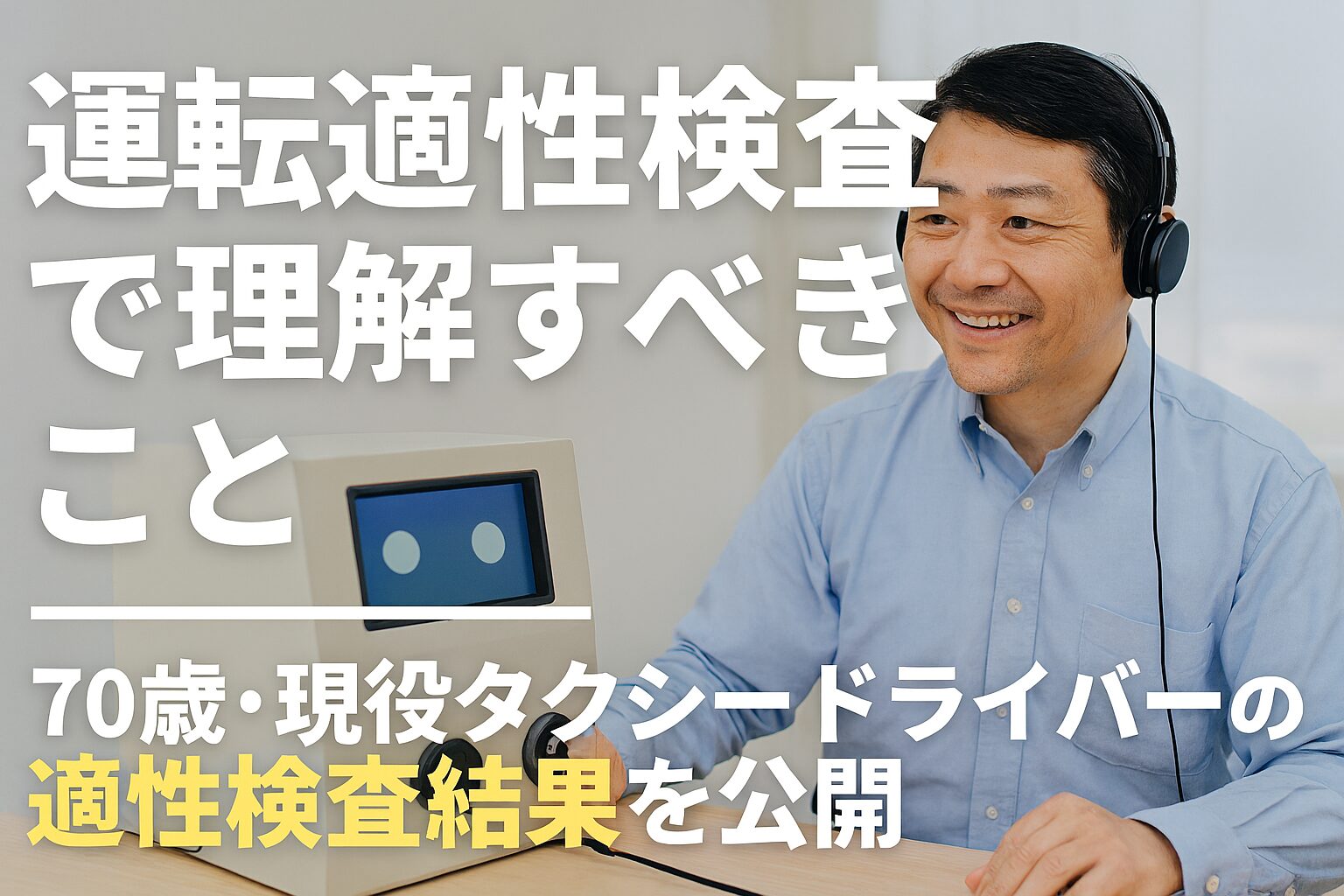 運転適性検査で理解すべきこと。70歳・現役タクシードライバーの適性検査結果を公表。