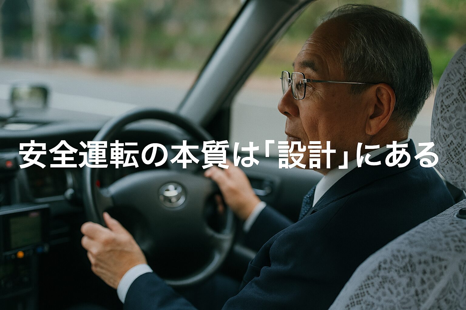 安全運転の本質は設計にあるという思想を伝える高齢ドライバーの運転シーン